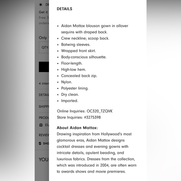 Aidan Mattox Sequin Gown - Size 4 - EUC - Picture 4 of 11